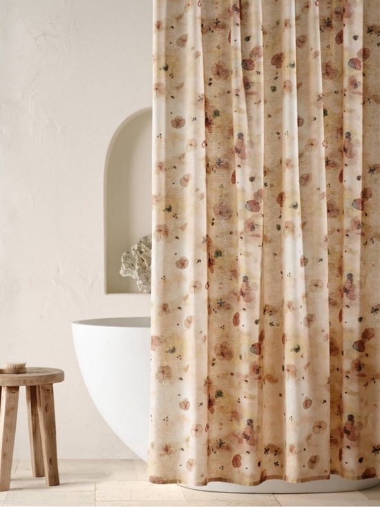 Casaluna Other - NEW Casaluna Watercolor Khaki Floral Linen Shower Curtain